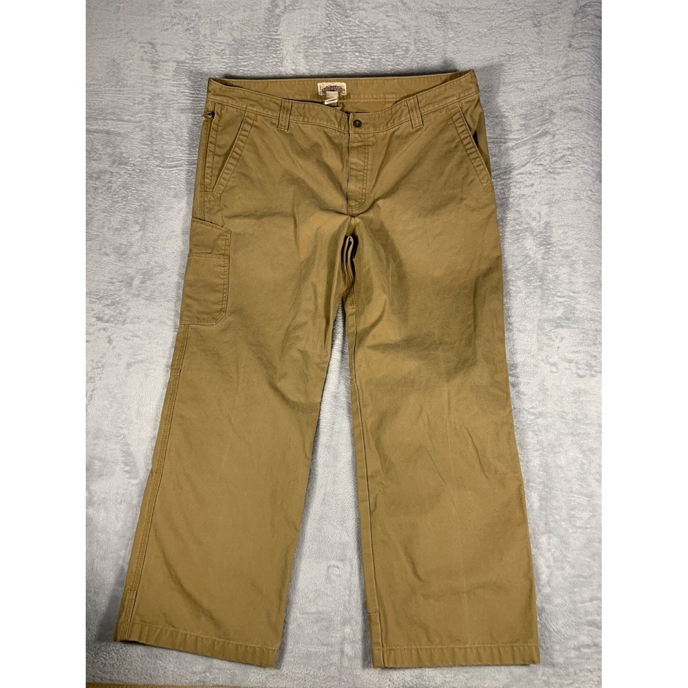 L.L. Bean Katahdin Iron Works Nor'easter Pants Men's 42x30 Tan Cotton Work 50126